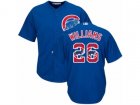 Mens Majestic Chicago Cubs #26 Billy Williams Authentic Royal Blue Team Logo Fashion Cool Base MLB Jersey