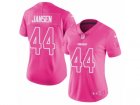 Womens Nike Carolina Panthers #44 J.J. Jansen Limited Pink Rush Fashion NFL Jersey