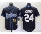 Men's Los Angeles Dodgers #24 Kobe Bryant Number Black Cool Base Stitched Baseball Jersey