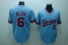 mlb minnesota twins #6 dliva baby blue[cooperstown throwback]