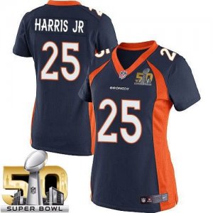 Women Nike Broncos #25 Chris Harris Jr Blue Alternate Super Bowl 50 Stitched Jersey