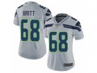 Women Nike Seattle Seahawks #68 Justin Britt Vapor Untouchable Limited Grey Alternate NFL Jersey
