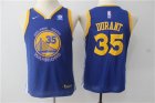 Warriors #35 Kevin Durant Blue Youth Nike Swingman Jersey