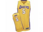 Men Adidas Los Angeles Lakers #5 Josh Hart Authentic Gold Home NBA Jersey