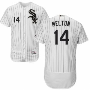 Men\'s Majestic Chicago White Sox #14 Bill Melton White Black Flexbase Authentic Collection MLB Jersey