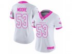 Women Nike Houston Texans #53 Sio Moore Limited White Pink Rush Fashion NFL Jersey