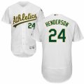 Men's Majestic Oakland Athletics #24 Rickey Henderson White Flexbase Authentic Collection MLB Jersey