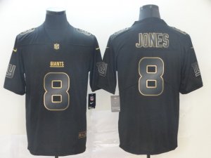 Nike Giants# 8 Daniel Jones Black Gold Vapor Untouchable Limited Jersey