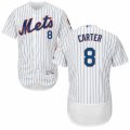 Mens Majestic New York Mets #8 Gary Carter White Flexbase Authentic Collection MLB Jersey