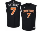 Mens Adidas New York Knicks #7 Carmelo Anthony Authentic Black Fashion NBA Jersey