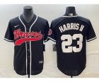 Men's Atlanta Braves #23 Michael Harris II Black Cool Base Stitched Baseball Jersey1