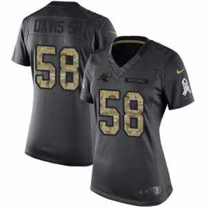 Women\'s Nike Carolina Panthers #58 Thomas Davis Limited Black 2016 Salute to Service NFL Jersey