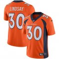 Nike Broncos #30 Phillip Lindsay Orange 100th Season Vapor Untouchable Limited