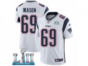 Men Nike New England Patriots #69 Shaq Mason White Vapor Untouchable Limited Player Super Bowl LII NFL Jersey
