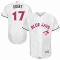 Mens Majestic Toronto Blue Jays #17 Ryan Goins Authentic White 2016 Mothers Day Fashion Flex Base MLB Jersey