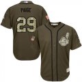 Men Cleveland Indians #29 Satchel Paige Green Salute to Service Stitched Baseball Jersey