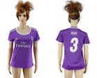 Womens Real Madrid #3 Pepe Away Soccer Club Jersey