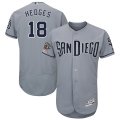 Padres #18 Austin Hedges Gray 50th Anniversary and 150th Patch FlexBase Jersey