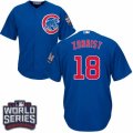Youth Majestic Chicago Cubs #18 Ben Zobrist Authentic Royal Blue Alternate 2016 World Series Bound Cool Base MLB Jersey