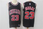 Bulls #23 Michael Jordan Black Authentic Jersey