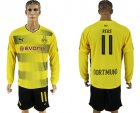 2017-18 Dortmund 11 REUS Home Long Sleeve Soccer Jersey