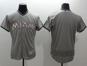 Miami Marlins Blank Grey Flexbase Authentic Collection Stitched Baseball Jersey