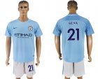 2017-18 Manchester City 21 SILVA Home Soccer Jersey