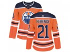 Women Adidas Edmonton Oilers #21 Andrew Ference Orange Home Authentic Stitched NHL Jersey
