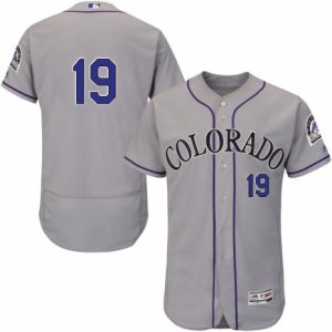 Men\'s Majestic Colorado Rockies #19 Charlie Blackmon Grey Flexbase Authentic Collection MLB Jersey