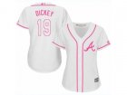 Women Atlanta Braves #19 R.A. Dickey Replica White Fashion Cool Base MLB Jersey