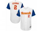 Mens Venezuela Baseball Majestic #2 Alcides Escobar White 2017 World Baseball Classic Authentic Team Jersey