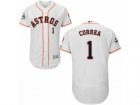 Houston Astros #1 Carlos Correa Authentic White Home 2017 World Series Bound Flex Base MLB Jersey