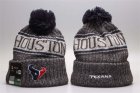 Texans Gray Wordmark Cuffed Pom Knit Hat YP