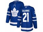 Men Adidas Toronto Maple Leafs #21 Borje Salming Blue Home Authentic Stitched NHL Jersey