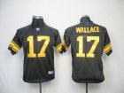 youth nfl pittsburgh steelers #17 mike wallace black(yellow numb