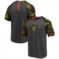 Oakland Raiders Heathered Gray Camo NFL Pro Line by Fanatics Branded T-Shirt