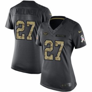 Women\'s Nike New York Jets #27 Dee Milliner Limited Black 2016 Salute to Service NFL Jersey