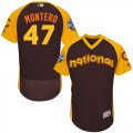 Mens Majestic Chicago Cubs #47 Miguel Montero Brown 2016 All-Star National League BP Authentic Collection Flex Base MLB Jersey
