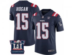 Youth Nike New England Patriots #15 Chris Hogan Limited Navy Blue Rush Super Bowl LI Champions NFL Jersey