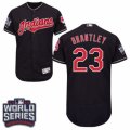 Mens Majestic Cleveland Indians #23 Michael Brantley Navy Blue 2016 World Series Bound Flexbase Authentic Collection MLB Jersey