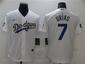 Dodgers #7 Julio Urias White Nike 2021 Gold Program Cool Base Jerseys