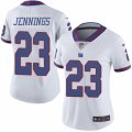 Women's Nike New York Giants #23 Rashad Jennings Limited White Rush NFL Jersey