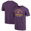 Los Angeles Lakers Fanatics Branded Purple Vintage Arch Tri-Blend T-Shirt