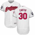 Mens Majestic Cleveland Indians #30 Joe Carter White 2016 World Series Bound Flexbase Authentic Collection MLB Jersey