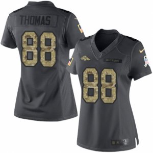 Women\'s Nike Denver Broncos #88 Demaryius Thomas Limited Black 2016 Salute to Service NFL Jersey