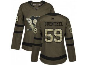 Women Adidas Pittsburgh Penguins #59 Jake Guentzel Green Salute to Service Stitched NHL Jersey