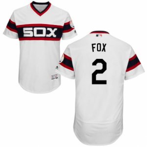 Men\'s Majestic Chicago White Sox #2 Nellie Fox White Flexbase Authentic Collection MLB Jersey