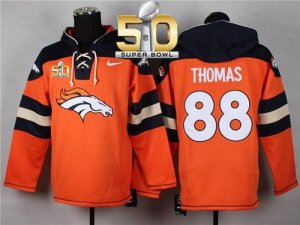 Nike Denver Broncos #88 Demaryius Thomas Orange Super Bowl 50 Player Pullover NFL Hoodie
