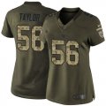 Women Nike New York Giants #56 Lawrence Taylor Green Salute to Service Jerseys