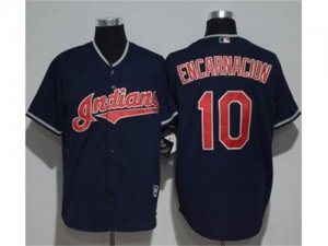 Cleveland Indians #10 Edwin Encarnacion Navy Blue New Cool Base Stitched MLB Jersey
